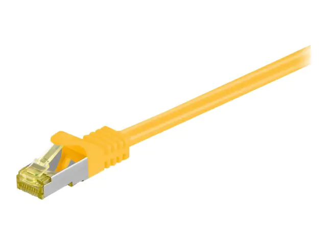 goobay - Patch-Kabel - RJ-45 (M) zu RJ-45 (M) - 3 m - SFTP, PiMF - CAT 7 - halogenfrei, geformt - Gelb