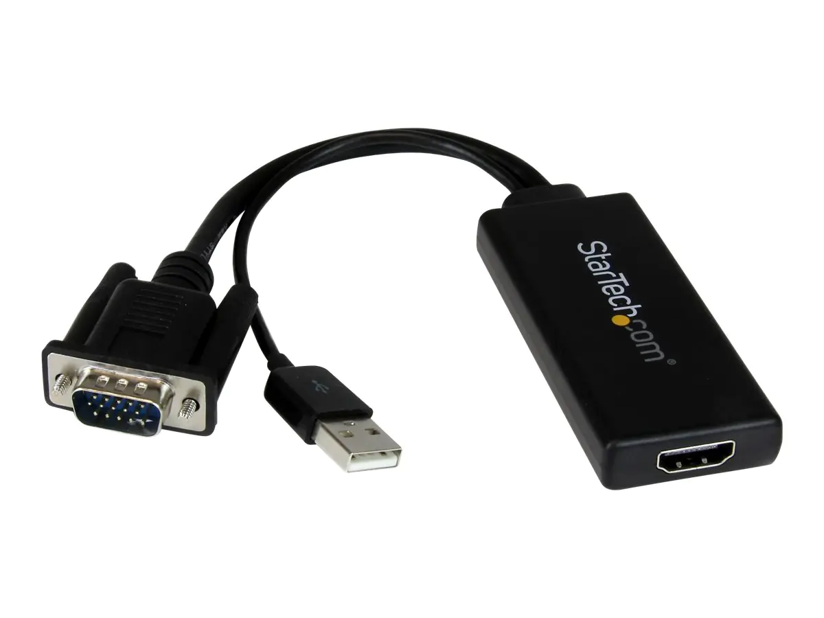 StarTech.com VGA-auf-HDMI-Adapter mit USB-Audio & -Stromversorgung - Mobiler VGA-auf-HDMI-Konverter - 1080p - Adapterkabel - HD-15 (VGA) VGA2HDU