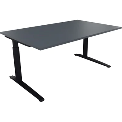 Schreibtisch Kufe Einzels. Quadrat B1600xT1000xH650-850 an/Lavagrau Schreibtisch Kufe Einzels. Quadrat B1600xT1000xH650-850 an/Lavagrau