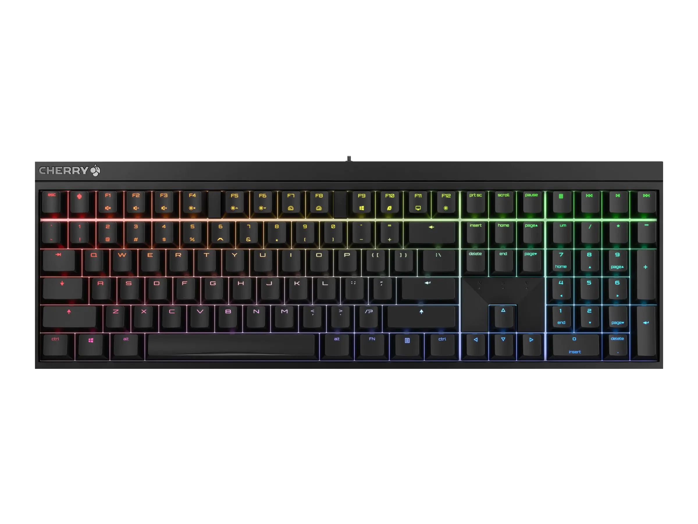 CHERRY MX 2.0S - Tastatur - Hintergrundbeleuchtung - USB - QWERTZ - Deutsch - Tastenschalter: CHERRY MX Black - Schwarz