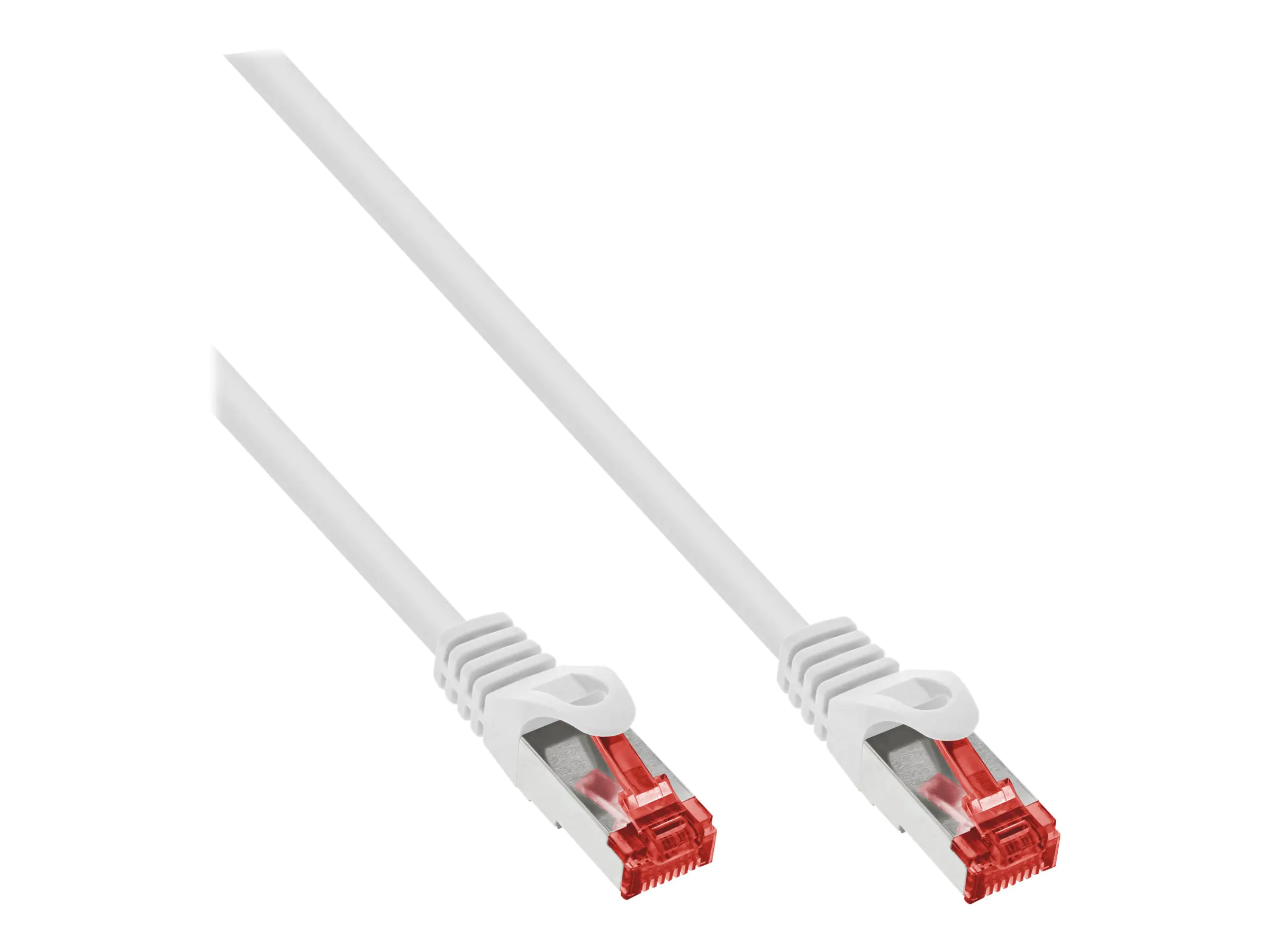 InLine - Patch-Kabel - RJ-45 (M) zu RJ-45 (M) - 1 m - SFTP, PiMF - CAT 6 - geformt, ohne Haken - weiß (Packung mit 70)