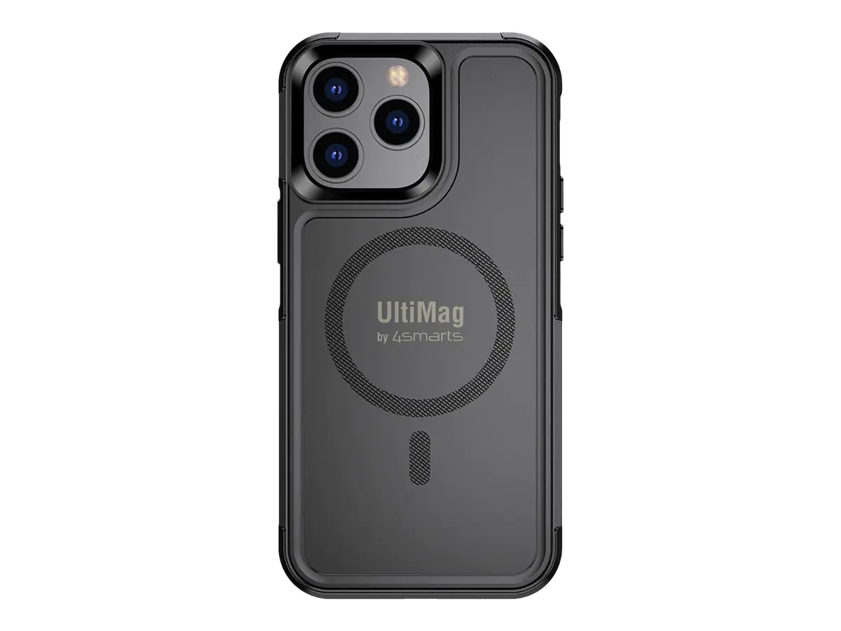 4smarts - Hintere Abdeckung für Mobiltelefon - mit Ultimag - kompatibel mit MagSafe - Polycarbonat, Thermoplastisches Polyurethan (TPU) - Schwarz - für Apple iPhone 14 Pro Max