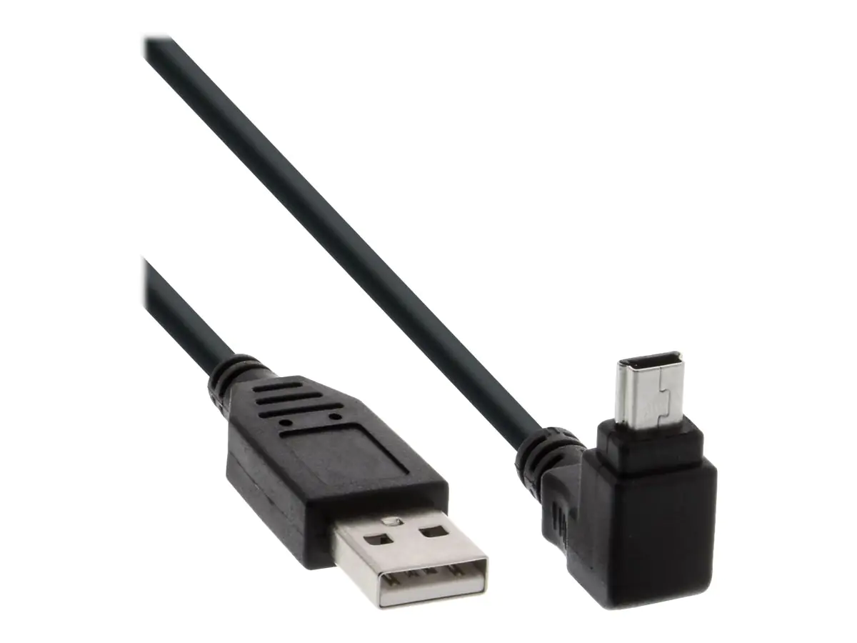 InLine - USB-Kabel - USB (M) gerade zu Mini-USB, Typ B (M) gewinkelt - USB 2.0 - 30 cm - Schwarz