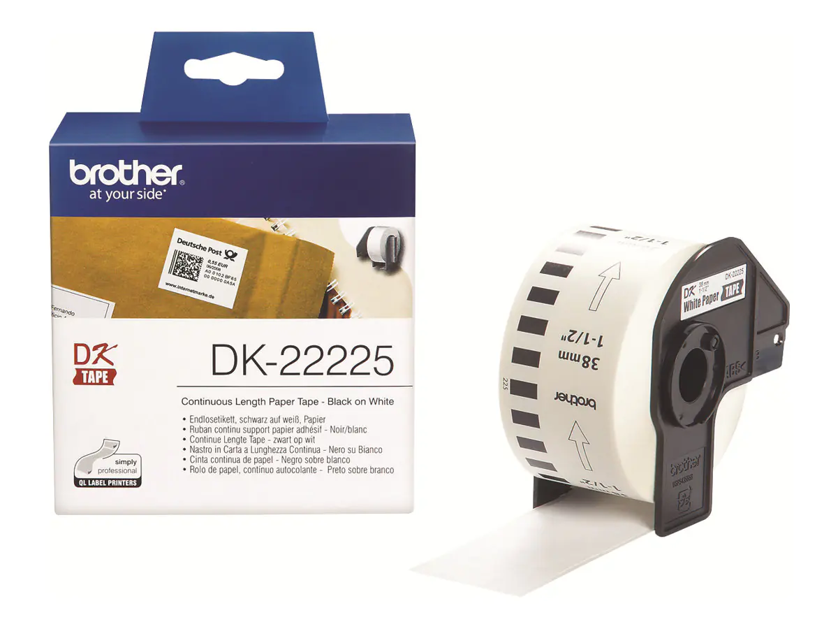Brother Endlosetikettenrolle DK22225 30,48mx38mm Papier ws