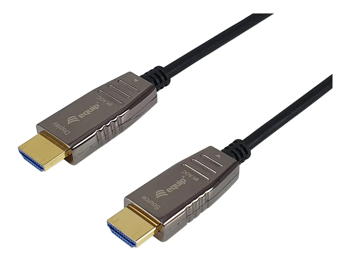 equip - Ultra High Speed - HDMI-Kabel mit Ethernet - HDMI männlich zu HDMI männlich - 30 m - Schwarz - Active Optical Cable (AOC), Support von 8K 60 Hz