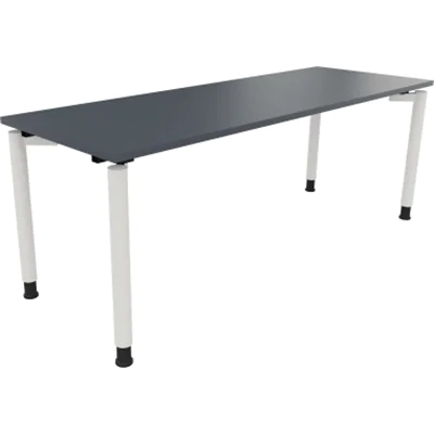 Schreibtisch Vierfuß Rundrohr B2000xT700xH680-820 ws/Lavagrau Schreibtisch Vierfuß Rundrohr B2000xT700xH680-820 ws/Lavagrau