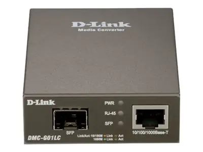 D-Link DMC G01LC - Medienkonverter - 1GbE - 10Base-T, 1000Base-LX, 1000Base-SX, 1000Base-ZX, 100Base-FX, 100Base-TX, 1000Base-T - RJ-45 / SFP (mini-GBIC)