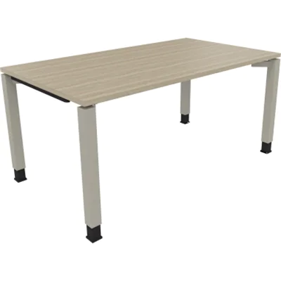 Schreibtisch Vierfuß Quadratrohr B1600xT900xH680-820 si/Eiche Natur Schreibtisch Vierfuß Quadratrohr B1600xT900xH680-820 si/Eiche Natur
