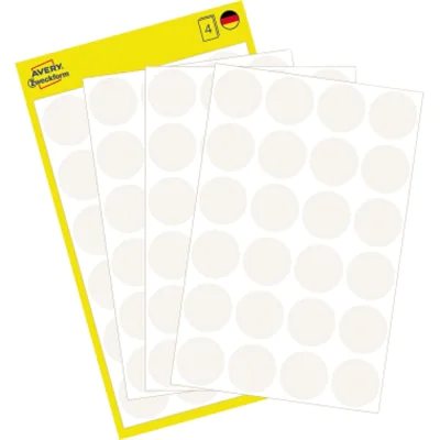 Avery Zweckform Markierungspunkt 3170 18mm weiß 96 St./Pack. Avery Zweckform Markierungspunkt 3170 18mm weiß 96 St./Pack.