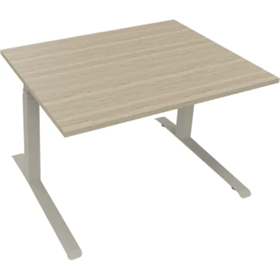 Sitz-/Stehtisch Kufe Doppels. Quad. B1200xT900xH645-1275 si/Eiche Nat Sitz-/Stehtisch Kufe Doppels. Quad. B1200xT900xH645-1275 si/Eiche Nat