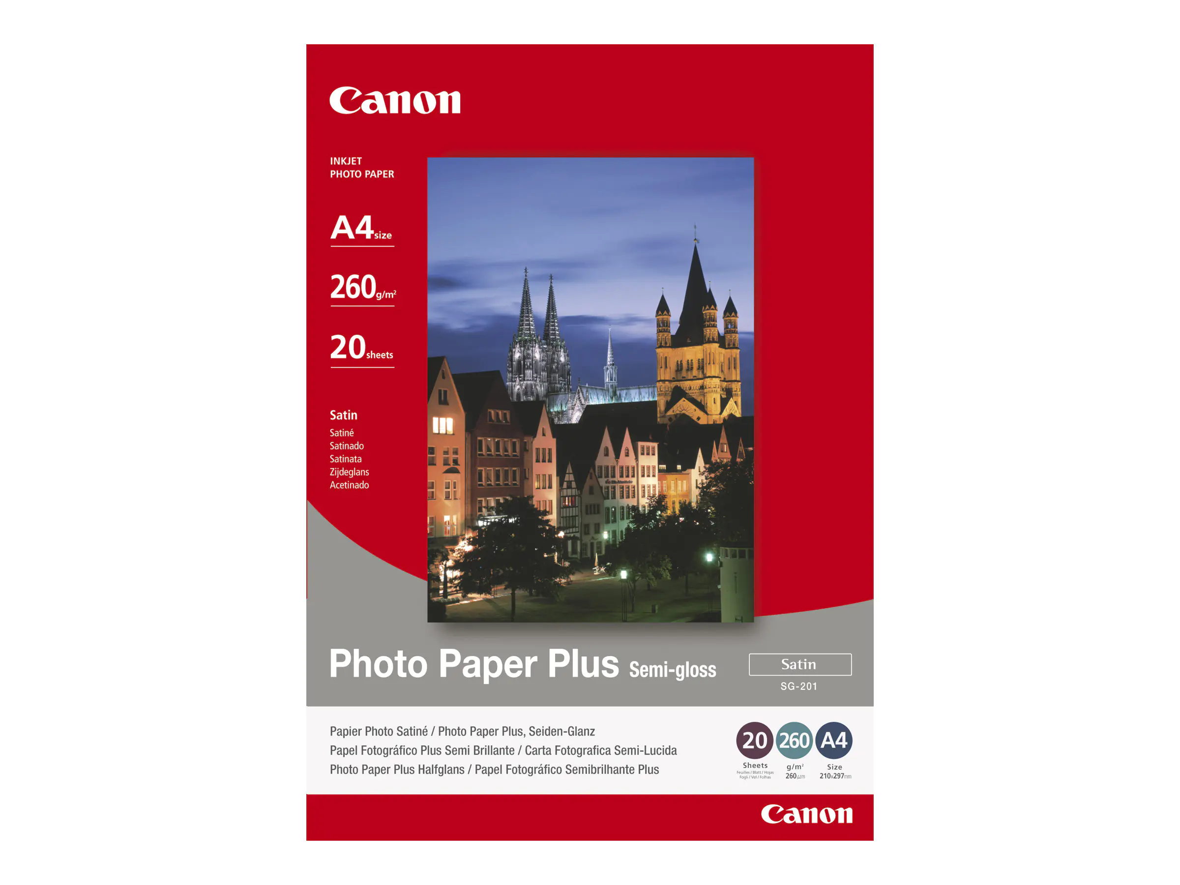 Canon Fotopapier 1686B015 10 x 15 260 g/m² für Tintenstrahldrucker seidenmatt 50 Blatt