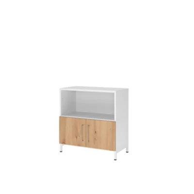 Hammerbacher Regalschrank FlexWall 800 x 828 x 417 mm (B x H x T) Flügeltür ohne Rollen Holz