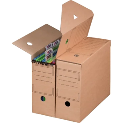 smartboxpro Archivbox 12 x 27,5 x 33,4 cm (B x H x T) DIN A4 mit Archivdruck Wellpappe braun 10 St./Pack.
