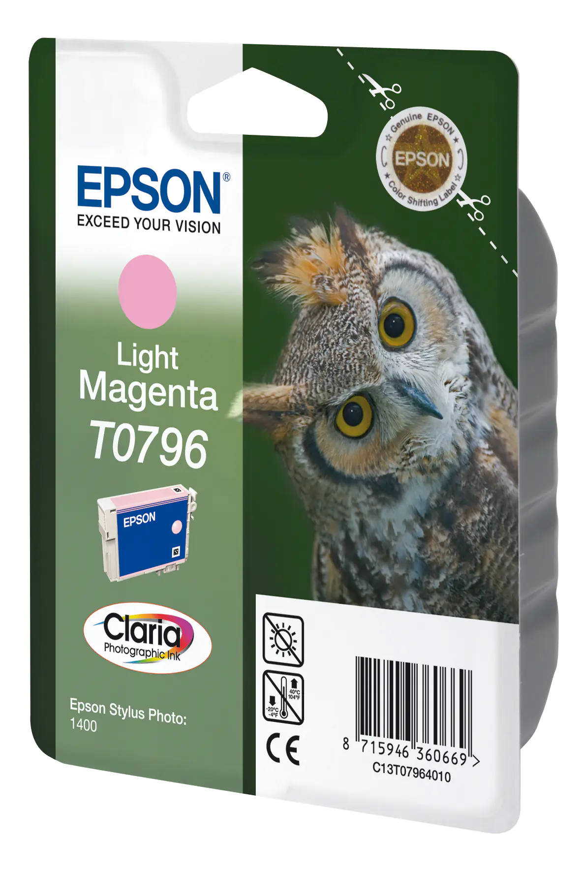 Epson Tinte C13T07964010 T0796 Hell Magenta 975 Seiten 11 ml 1 Stück