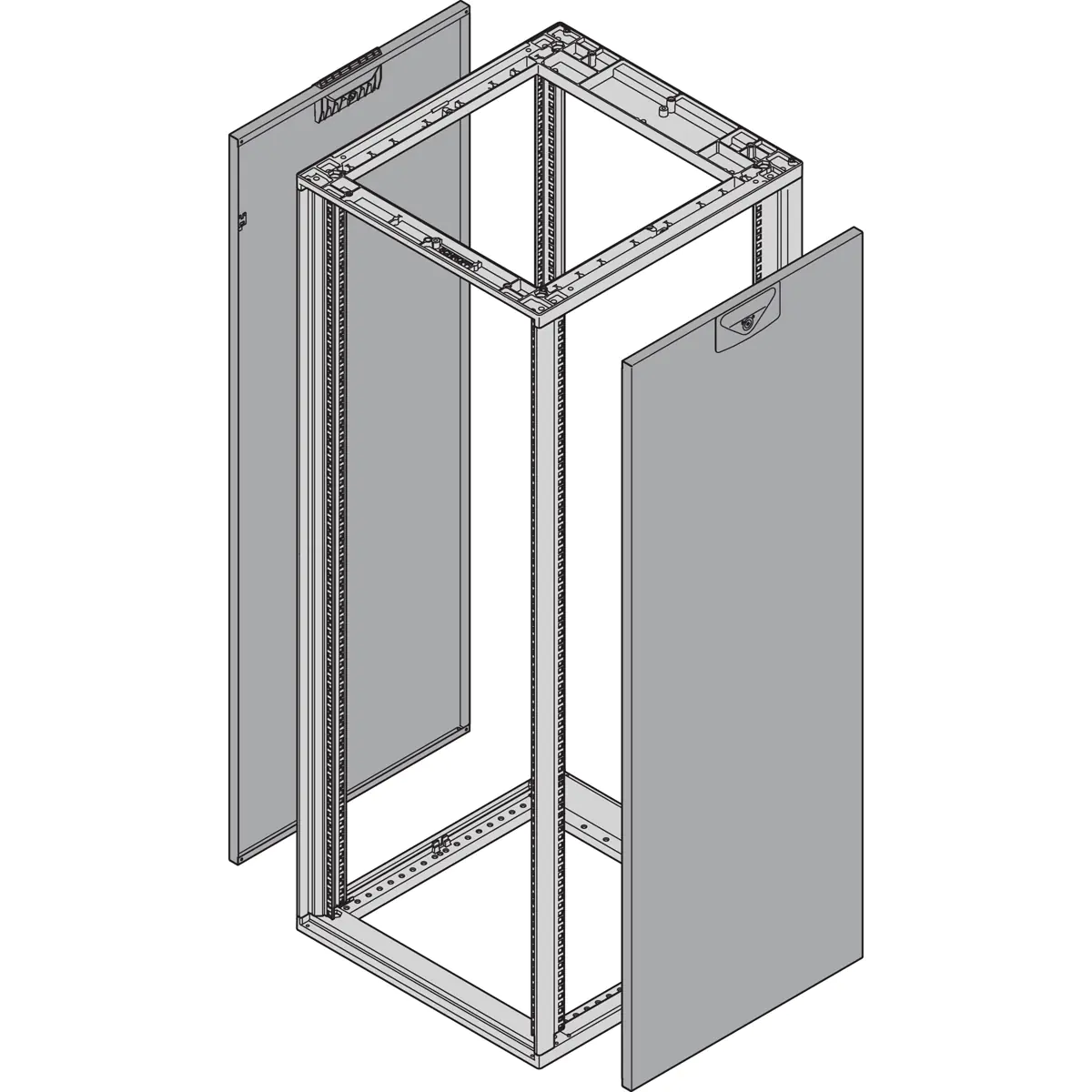 Schroff SIDE PANEL 20U 600D SL RAL7021 2PC - Rack-Zubehör