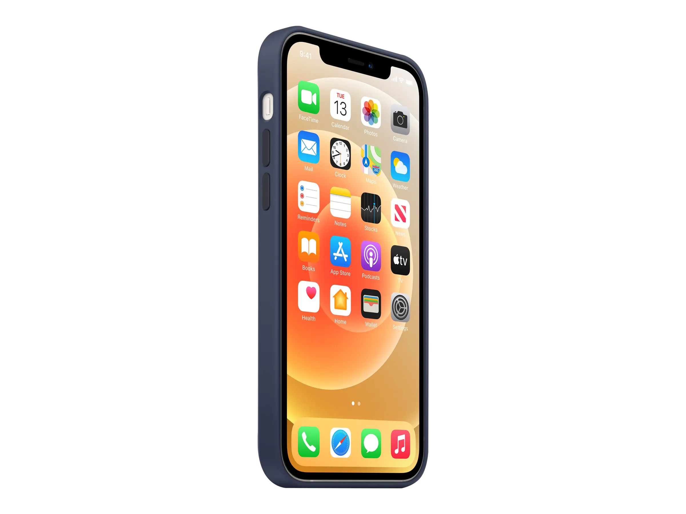 Apple - Hintere Abdeckung für Mobiltelefon - mit MagSafe - Silikon - tief marineblau - für iPhone 12, 12 Pro