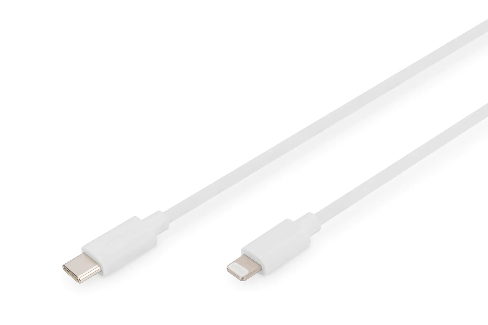 Digitus - Lightning-Kabel - 24 pin USB-C männlich zu Lightning männlich - 2 m - Doppelisolierung - weiß - unterstützt Power Delivery 2,0, USB-Stromversorgung (18 W)