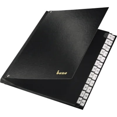 Bene 75116SW, Alphabetischer Registerindex, Polypropylen (PP), Schwarz, 265 mm, 355 mm, 1 Stück(e) 075116SW
