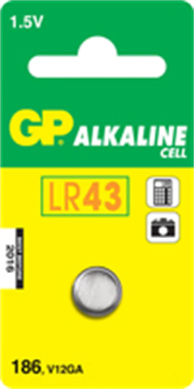 Gold Peak Industries Knopfzelle LR43 Alkali-Mangan - Batterie - LR 43/V12GA 050186C1