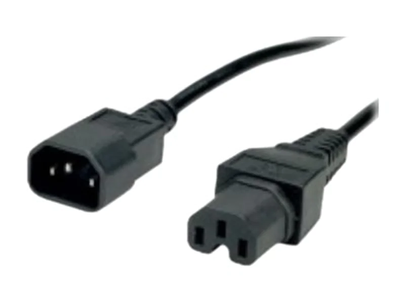 VALUE - Spannungsversorgungs-Verlängerungskabel - IEC 60320 C14 zu IEC 60320 C15 - Wechselstrom 250 V - 10 A - 1 m - Schwarz VALUE - Spannungsversorgungs-Verlängerungskabel - IEC 60320 C14 zu IEC 60320 C15 - Wechselstrom 250 V - 10 A - 1 m - Schwarz