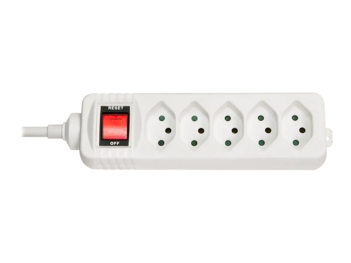 LINDY - Steckdosenleiste - Wechselstrom 250 V - 2300 Watt - Ausgangsanschlüsse: 5 - 1.4 m - Schweiz - weiß
