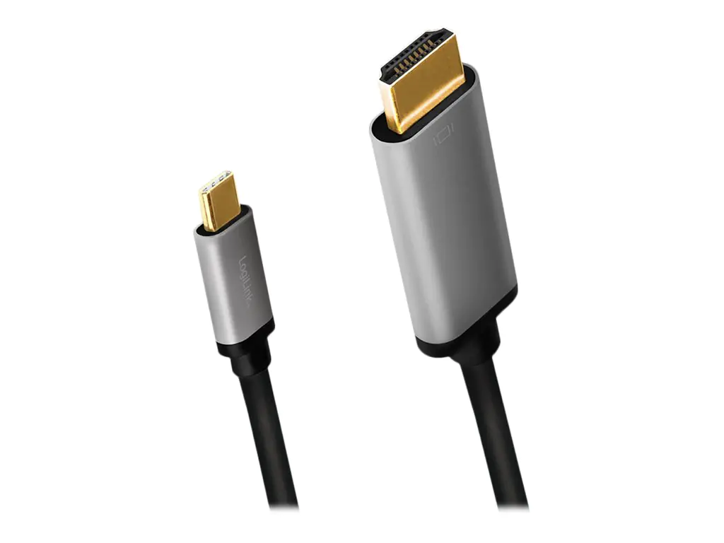 LogiLink - Adapterkabel - HDMI männlich zu 24 pin USB-C männlich - 1.8 m - Dreifachisolierung - Schwarz - unterstützt 4K 60 Hz (3840 x 2160)