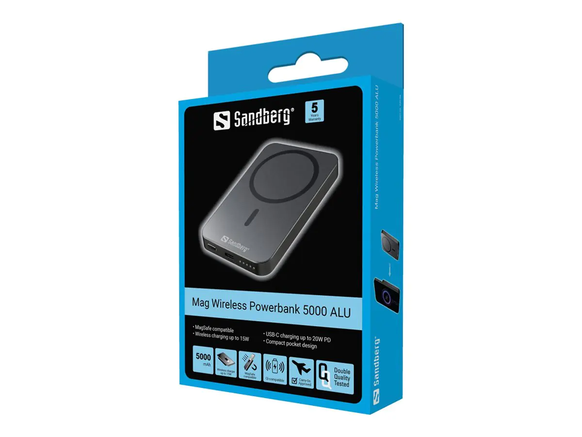 SANDBERG Mag Wireless Powerbank5000ALU