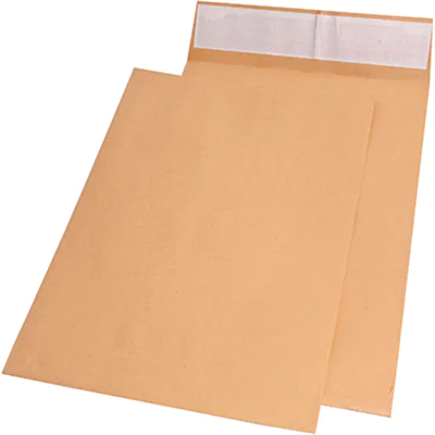 MAILmedia Faltentasche DIN E4 280 x 400 mm (B x H) ohne Fenster 140g/m² mit Haftklebung Natronpapier braun 100 St./Pack.