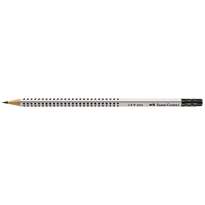 FABER-CASTELL Bleistift Grip 2001 mit Gummitip B 12 Stück 117201