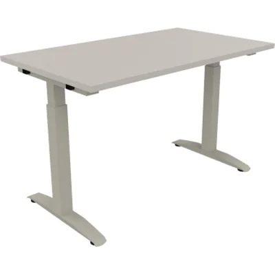 Schreibtisch Kufe Einzels. Quadrat B1200xT700xH650-850 si/Lichtgrau