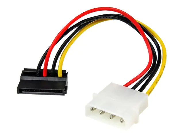 StarTech 15cm 4-Pin Molex auf SATA Kabel links gewinkelt - Stecker/Buchse - Netzteil - SATA-Stromstecker (M) zu interne Stromversorgung, 4-polig (M) - 15 cm - links-gewinkelter Stecker