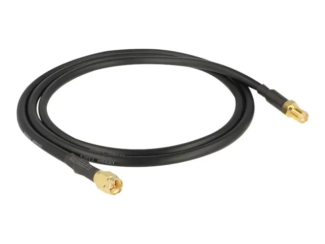 Delock - Antennenverlängerungskabel - SMA weiblich zu SMA Stecker - 90 cm - Schwarz