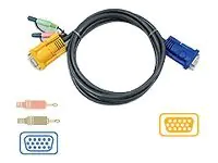 ATEN 2L-5203A - Video- / Audiokabel - HD-15 (VGA), Mini-Stecker (M) zu 15-polig SPHD (W) - 3 m - für MasterView CS-1742, Dual-View CS-1744