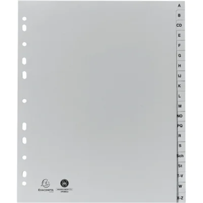 Exacompta Register 1920B DIN A4+ 20tlg A-Z PP grau Exacompta Register 1920B DIN A4+ 20tlg A-Z PP grau