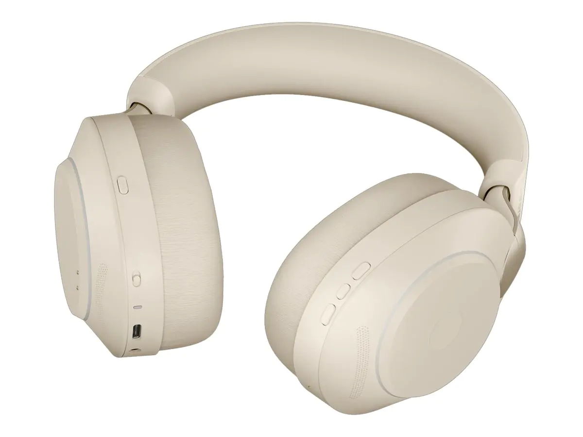 Jabra Evolve2 85 UC Stereo - Headset - ohrumschließend - Bluetooth - kabellos, kabelgebunden - aktive Rauschunterdrückung - 3,5 mm Stecker - Geräuschisolierung - beige
