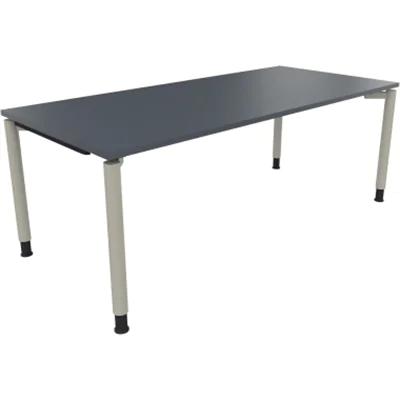 Schreibtisch Vierfuß Rundrohr B2000xT900xH680-820 si/Lavagrau Schreibtisch Vierfuß Rundrohr B2000xT900xH680-820 si/Lavagrau