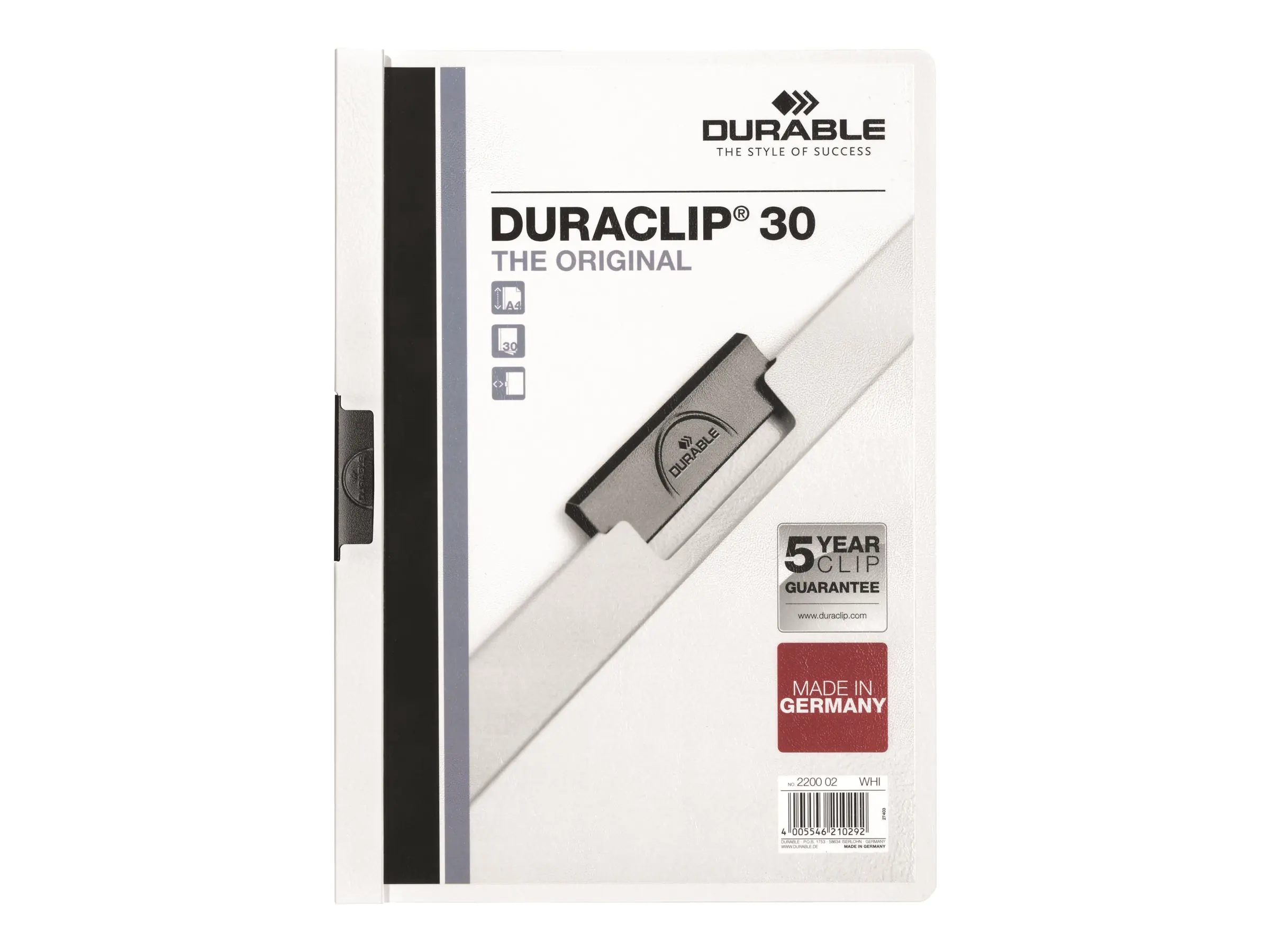 Durable DURACLIP 30 - Klemmhefter - für A4 (210 x 297 mm) 220002