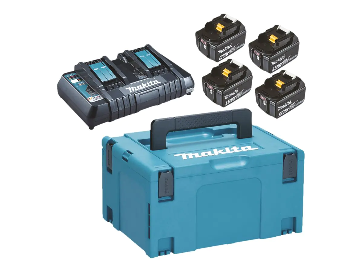 Makita PowerPack LXT - Batterieladegerät + Batterie 4 x - Li-Ion - 5 Ah - 90 Wh - 2 x Batterien laden