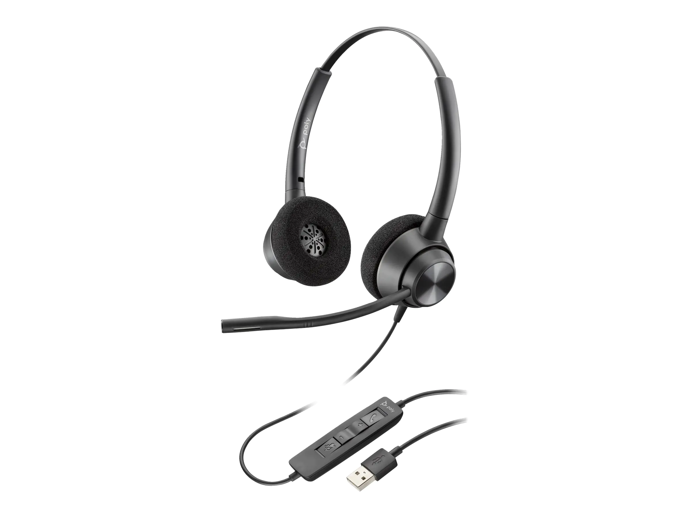 Poly EncorePro 310 - EncorePro 300 series - Headset - On-Ear - kabelgebunden - USB-A - Schwarz