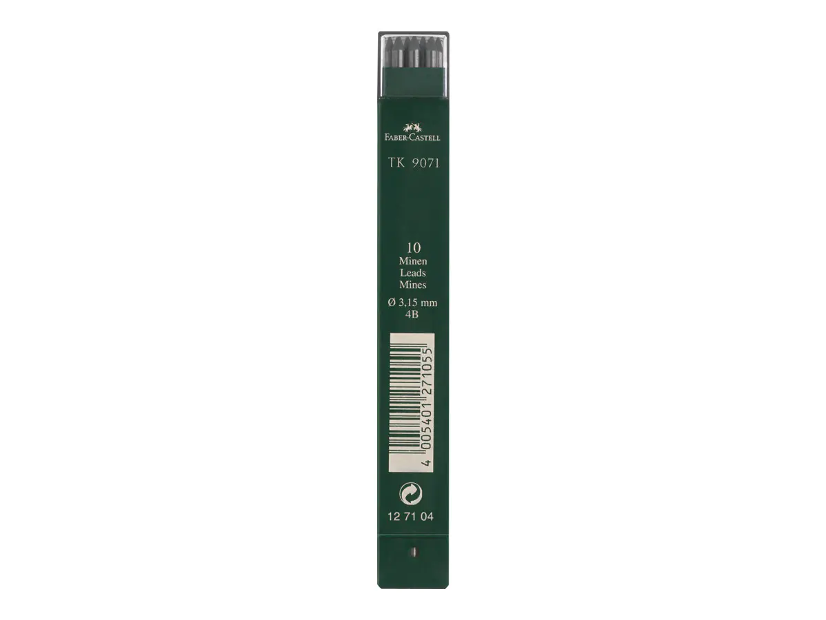 FABER-CASTELL TK 9071 - Bleistiftmine - 4B - Intense Black - 2 mm (Packung mit 10) 127104