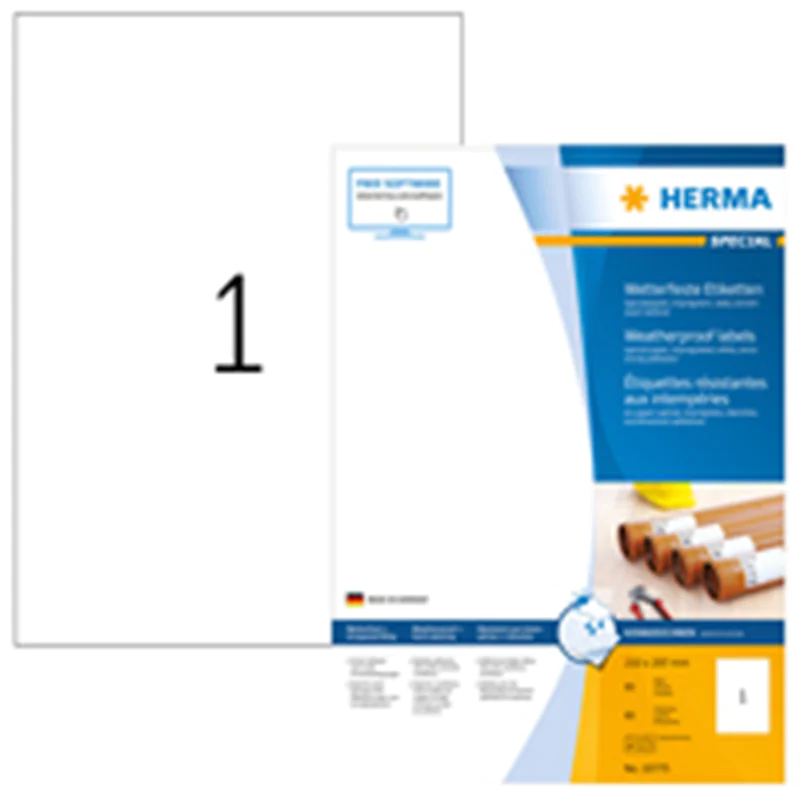 HERMA Etikett-LK 210x297mm weiß Folie wetterfest Packung 80 Stück